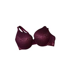Victoria's Secret Pink Wear Everywhere Push Up Bra All Lace Velvet Logo Elastic Color Maroon Size 36DD New