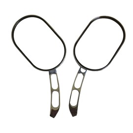 MotorToGo 1Pair Chrome Magnum Oval Head Teardrop Stem Motorcycle Mirrors Compatible for Kawasaki Vulcan 1700 VN1700 Vaquero ABS