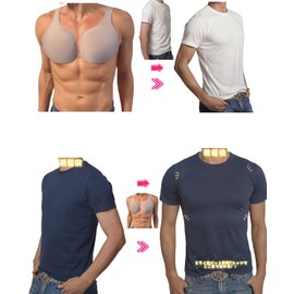 Mirai Muscle Pad! Sponge, Just Stick It On To Increase Volume For Your Future Ideal Muscles, Transform Into A Motemacho, Chest Muscles, Pads, Muscle Pads, Large Chest Muscles, Muscle Training, Halloween, Cosplay, Complex Training (Gray, S)
