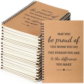 Colarr 60 Pcs A5 Inspirational Spiral Notebook Bulk Appreciation Gift 6x8 Inch Motivational Notepad 100 Page/50sheet Lined College Ruled Journal for Employee Coworker Teacher Nurse (Brown)