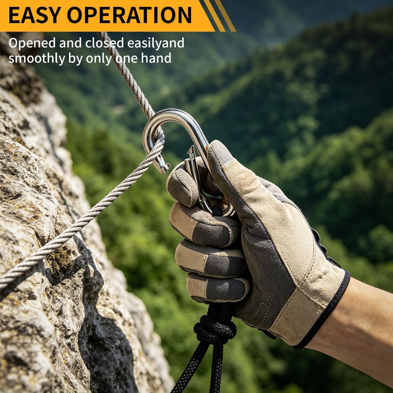 4Pcs Stainless Steel Spring Snap Hook Carabiner 304 Stainless Steel