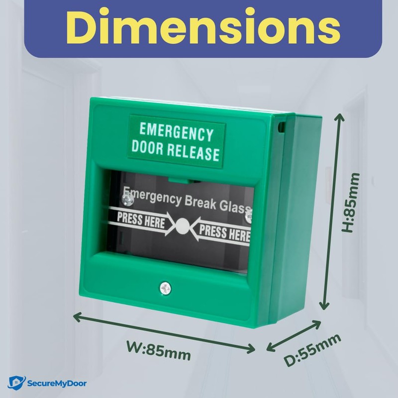 SecureMyDoor Emergency Door Release Break Glass Call Point | Green