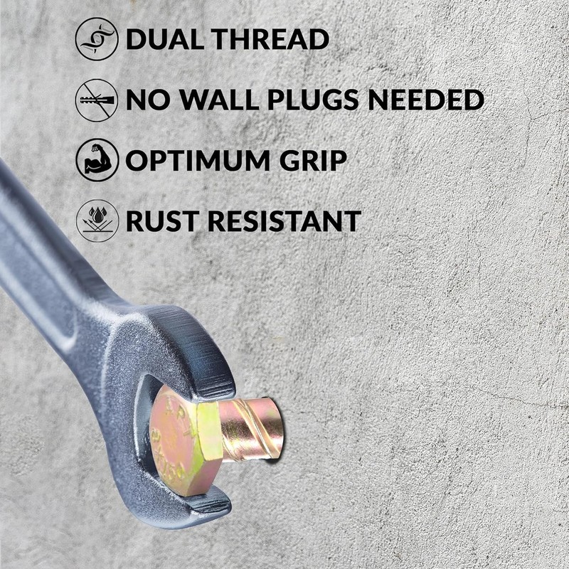 8 Pack, M10 x 150 Masonry Concrete Anchor Bolt Screw