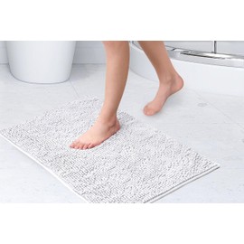 Emma Barclay Noodle Soft Touch Non-Slip Bathroom Rug in White - Shower Mat 40x60cm