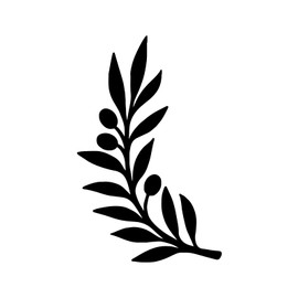 Bargain Max Decals Olive Branch Silhouette Decal Notebook Car Laptop 5.5" (Black)