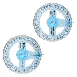 Lotsdonxia 2-Piece Set of Full Circle Protractor Rulers for Measuring 360-degree Angles, Ideal for Oscillating Angle Measurement in Schools, Classrooms, Offices, and Drawing Tasks