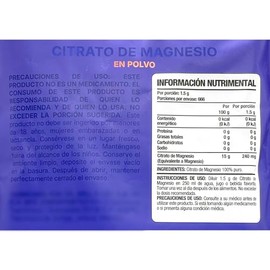 Life Citrato de Magnesio Puro 1 kg en polvo | Alta Absorción | 666 porciones | Suplemento Alimenticio | Sin Sabor, Sin azúcar, Sin Gluten