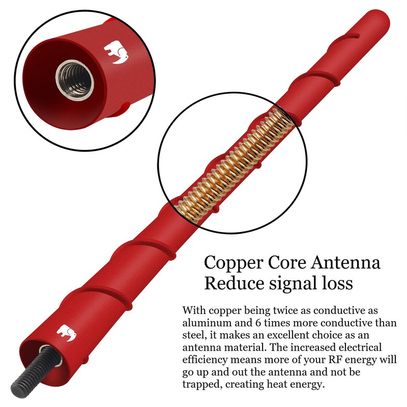 ONE250 8" Spiral Copper Core Antenna for Harley Davidson Motorcycles