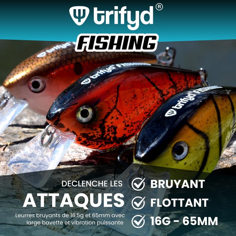 trifyd ® Fishing Pike Lure, Pack of 3 crankzilla predatory