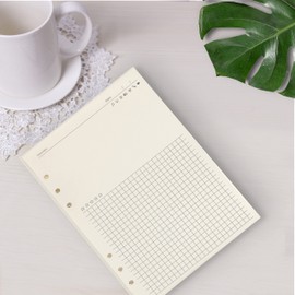 Harphia Spiral Notebook Refill, A5 Planner Inserts, 6 Ring Binder Refill, for Filofax/Personal Journal, 45 sheets/90 pages, (A5 5.59 x 8.27 inches, Noterecord)