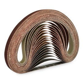 Bandas de lijado 1/2 x 18 pulgadas, surtido de cintas de lijado, 4 cada uno de 60, 80, 120, 180, 240 grano, cinta de lija de óxido de aluminio para bandas de lijadora de banda - 20 unidades