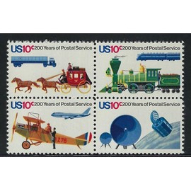 1975 Postal Service Bicentennial Block of 4 10c Postage -Sc# -1572-1575 -MNH, OG