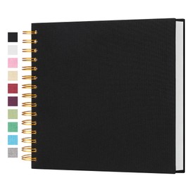 8 x 8 Inch Small DIY Scrapbook Photo Album Linen Cover 80 Blank White Pages for Memory Book Travel Wedding and Baby Shower
