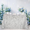 Rectangle Glitter Sequin Tablecloth: Silver Sequin Fabric Table Cloth 50x102