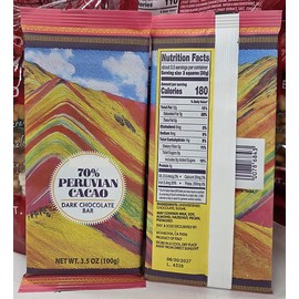 Trader Joe 70% Peruvian Cacao Dark Chocolate Bar 3.5oz 100g (Two Bars)
