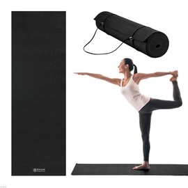 Gaiam Essentials 14 Thin (6mm) Yoga  Pilates, Fitness  Exercise Mat with Easy-Cinch Carrier Strap Cusion Support For Fitness and Gym Workouts         