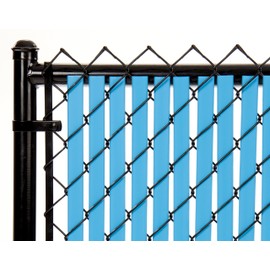 Tube Slats Made in America Privacy Inserts for Chain-Link Fence, Double-Wall Vertical Bottom-Locking Slats for 7' Fence Height (Sky Blue)