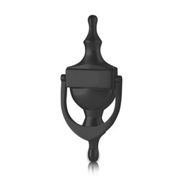 XFORT® Door Knocker Smooth Black, Victorian Urn Door Knockers for Front Door, Elegant Front Door Furniture with a Classic Period Design, Perfect for Alerting You of Visitors to Your Home Door Knockers