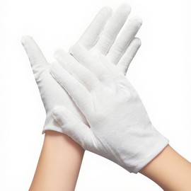 Cotton Gloves for Dry Hands Sleeping Spa Gloves Hand Gloves Moisturizing Overnight White Gloves for Women Men Work Glove Coin Jewelry Silver Work Gloves Liners Costume (3 Pairs White, One Size)