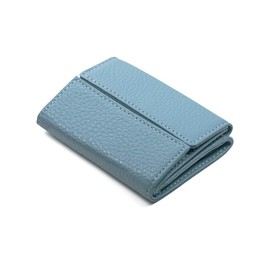 Corale Coin Purse, Mini Wallet, Small Wallet, Coin Purse, Palm Size, Women's, Trifold Wallet, Genuine Leather, smoke blue