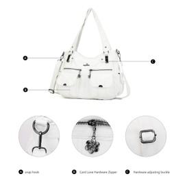 Purses and Handbags Women Tote Shoulder Top Handle Satchel Hobo Bags Fashion Washed Leather Purse…