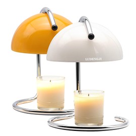 LUDENGJI Modern Metal Candle Warmer lamp Compatible with Yankee Candle Large Jar, with Timer Warmer Candle Lamp, Suitable for Melting and Heating Jam Candles in Small and Large Jars (White)