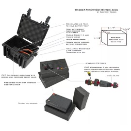 Elephant cases Waterproof Kayak Battery case Box Elephant B100S4 for Fishfinder, Gps, Lights +