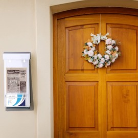 2 Pieces Outdoor Brochure Holder with Business Card Holder 4 x 9 Inches Waterproof Wall Mount Literature Box with White Lid Pamphlet Holder Acrylic Brochure Holder Wall Mount for Pamphlet Map Menu