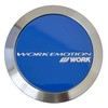 WORK EMOTION KWM-FBLX4 Center Cap, FLAT TYPE, Blue, Pack of