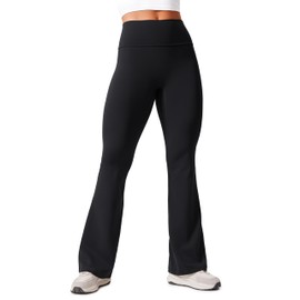CRZ YOGA Secretsculpt Womens Butterlift Scrunch Butt Flare Leggings 31" - No Front Seam High Waist Bootcut Yoga Pants Booty Black X-Small