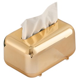 Tissue Box Cover Rectangular Electroplating Retro Napkin Box Holder for Living Room Bathroom Bedroom