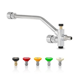 BESHED Dual Connector Pressure Washer Wand for Foam Cannon, Dual-Connector Lance with 5 Pressure Washer Nozzle Tips, 4000 PSI