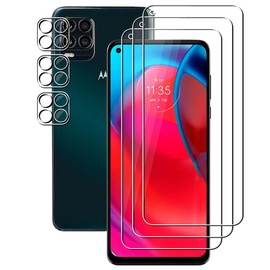 UZWZW (3+3 For Motorola Moto G Stylus 5G (Not Fit For 4G) 3 Pack Tempered Glass Screen Protector with Camera Lens Protector, Anti Scratch, HD Clear