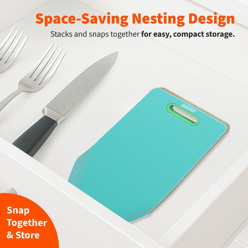 IMUSA Cutting Board Set – 3-Pack Plastic Cutting Boards for