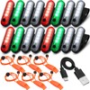 Treela 22 Pcs LED Navigation Kayak Lights with Safety Whistle
