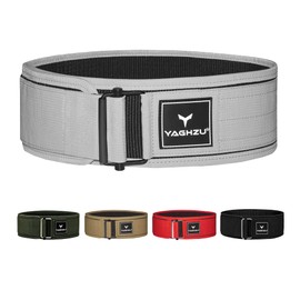 Quick Locking Weight Lifting Belt - Adjustable Lifting Belt for Powerlifting, Squat, Deadlift and Back Support, 4 inch Gym Belt for Men and Women (Grey, Small)