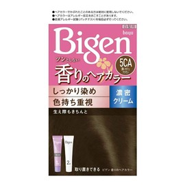 Hoyu Bigen Scented Hair Color Cream, 5CA (Deep Cafe Brown), 1.4 oz (40 g) + 1.4 oz (