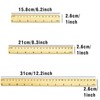 3 Pcs Ruler Wooden, 15cm 20cm 30cm Ruler