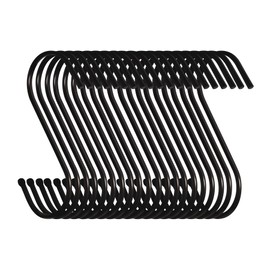 D-BUY 30 Pack 3.5 inch S Hooks Heavy Duty S Hooks Plants Hooks S Hooks for hangings Outdoor Hooks Light Hooks Cup Hooks Large Hangers for Kitchen, Bathroom, Bedroom and Office (Black)