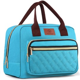 Genteen Lunch Bag for Women,Insulated Adult Lunch Boxes for Women, Reusable Cute Lunch Bags for Work,High Capacity Tote Lunchbox Cooler for Girls Office Travel Picnic School-Teal