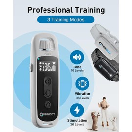 ABBIDOT Shock Collar 2 Dogs (15~130lbs) - 3300ft Dog Shock Collar with Remote, IPX7 Waterproof Electric Dog Training Collar with Remote for Small Medium Large Dogs (Light Grey)