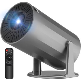 Proyector Portatil, 4K Proyector Inteligente con Auto Keystone, Mini proyectores Giro de 210 Grados con WiFi 6 y Bluetooth 5.4, 200 ANSI, para Cine en Casa, Compatible con USB/HDMI/iOS/Android/PC/PS