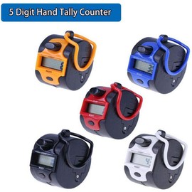 MACHSWON Electronic Counter,5 Digital LCD Electronic Manual Finger Counter,Hand Tally Counters For Running,Golf,Sport,Event,Football White