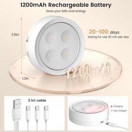 Onumii Battery Operated Puck Lights with Remote Rechargeable Closet Lights 1200mAh Colors Changing Under Cabinet Lights Stick on Lights Tap Lights for Kitchen, Counter, Shelves, Closet (6Pack White)