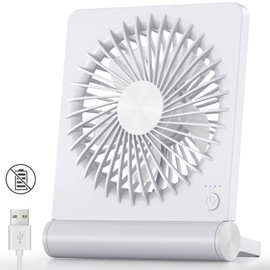 Koonie USB Fan, Strong Wind Ultra Quiet Small Desk Fan 220° Tilt Folding 3 Speeds Adjustable USB-C Powered Personal Fan for Home Office Desktop, White, NO BATTERY