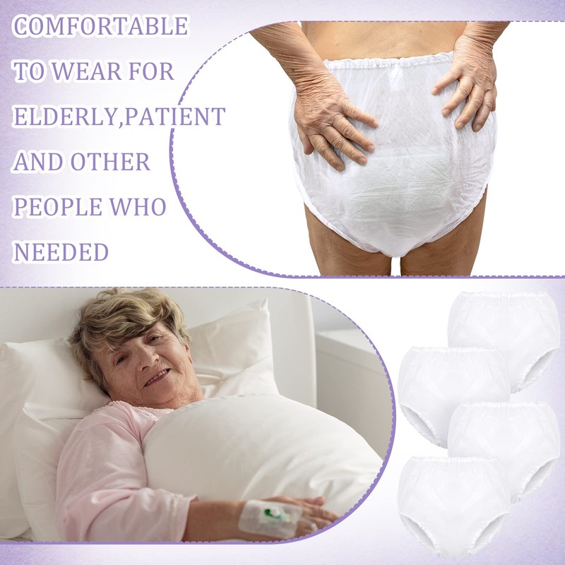 Weewooday 10 Pcs Adult Plastic Pants, X-Large, White, Waterproof Incontinence