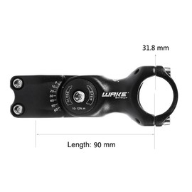 WAKE 31,8 Lenkervorbau Verstellbar 90mm 0~60 Grad Verstellbar Lenker Vorbau für 31.8 Lenker Mountainbike Rennrad MTB