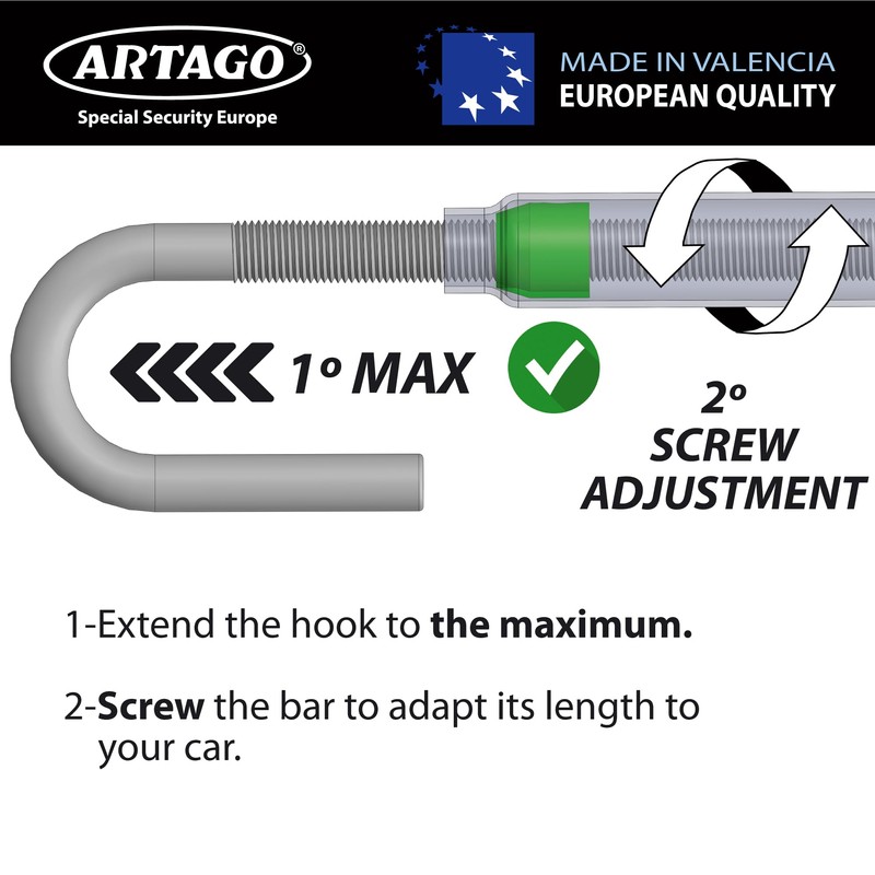 Artago 871A/B Steering Wheel Brake Pedal Lock, Yellow, Key Lock,