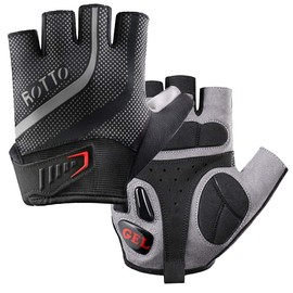 Rotto MTB Cycling Gloves Half Finger Full Finger for Men Women with Gel and SBR Padding, l