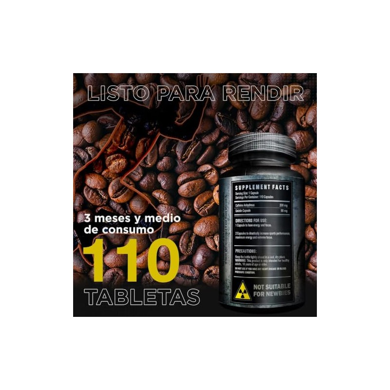 Cafeína 200 mg Suplemento Nutricional Deportivo